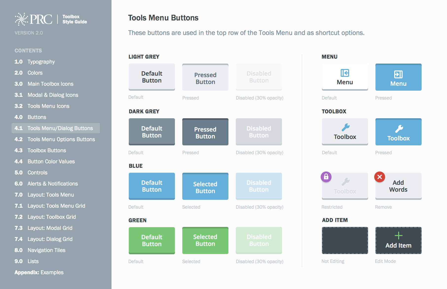 PRC Styleguide - Buttons