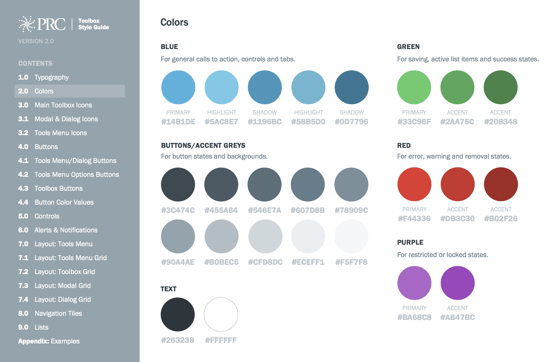 PRC Styleguide - Colors